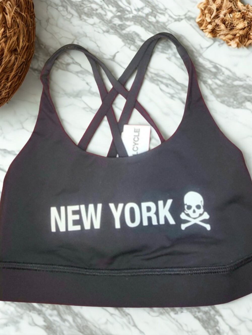 SoulcycleLululemon Black New York Sports Bra/New With Tag/Size 4/